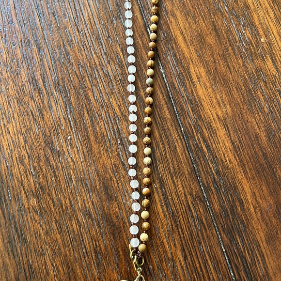 Bohemian Beaded Stone Necklace with Pendant - Picture 3 of 6